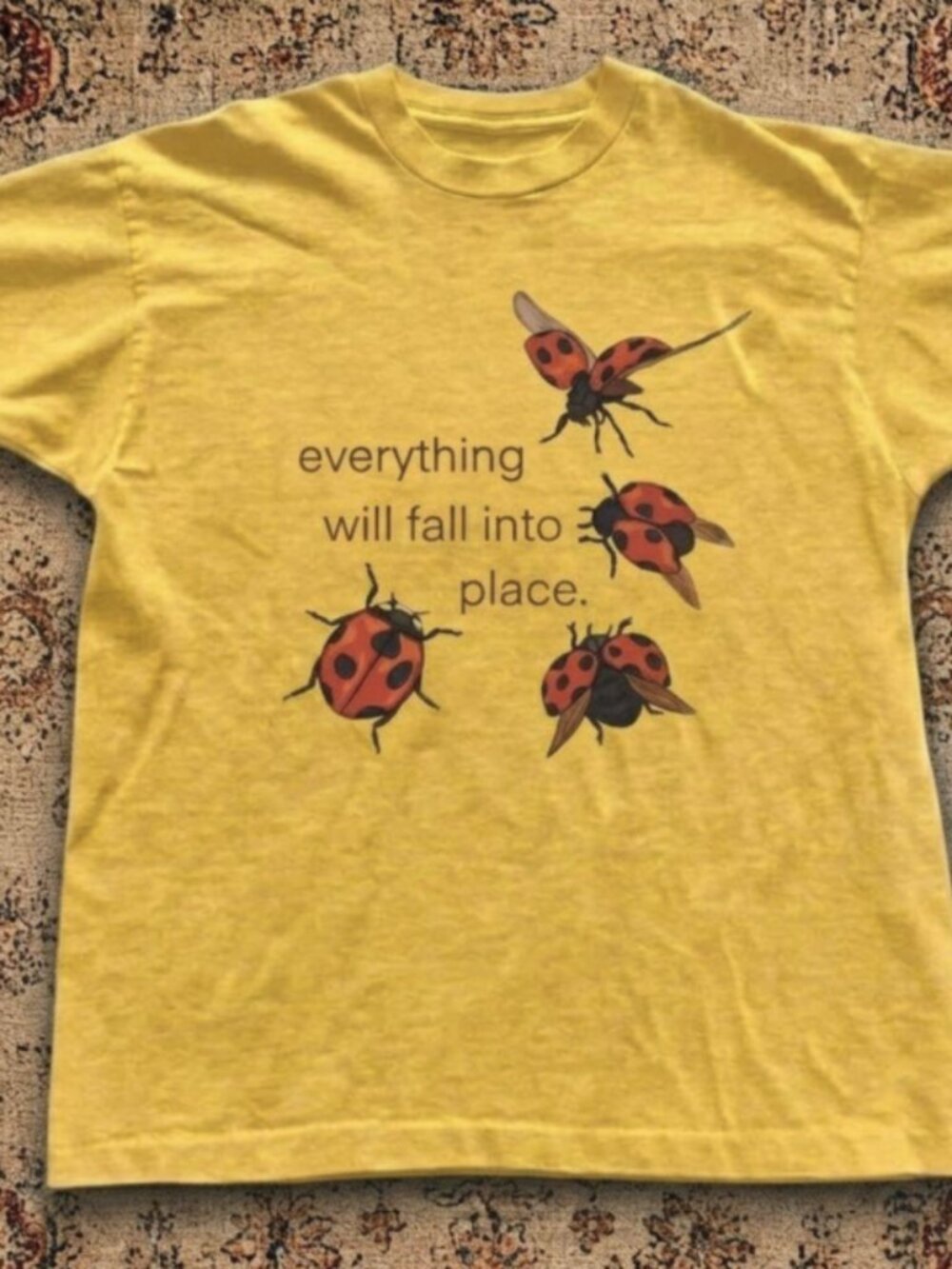 Yellow ladybug Everything Will Fall Into Place Graphic T-Shirt